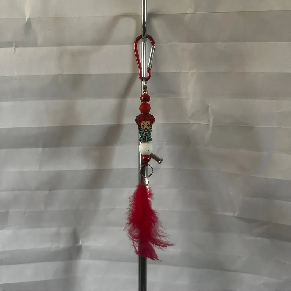 Feather Clip Keychain Winnifred Hocus Pocus Themed Handmade